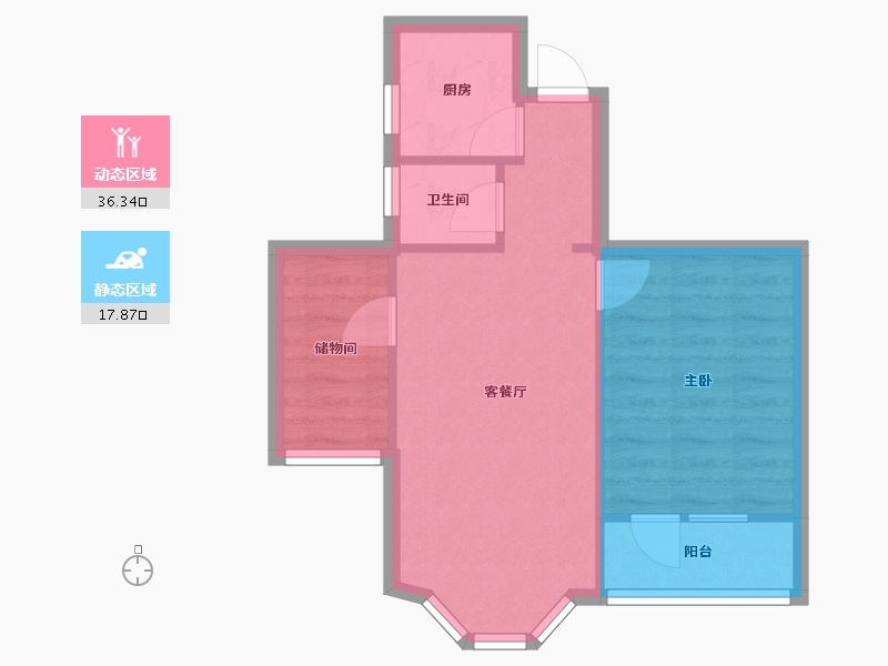 北京-北京市-枣营西里-47.89-户型库-动静分区