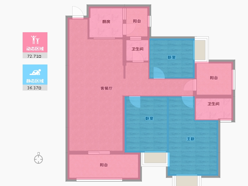 湖南省-郴州市-西子山庄-104.00-户型库-动静分区