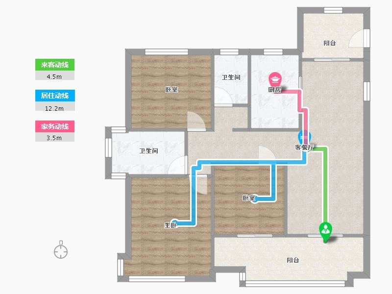 浙江省-宁波市-聚江苑-87.20-户型库-动静线