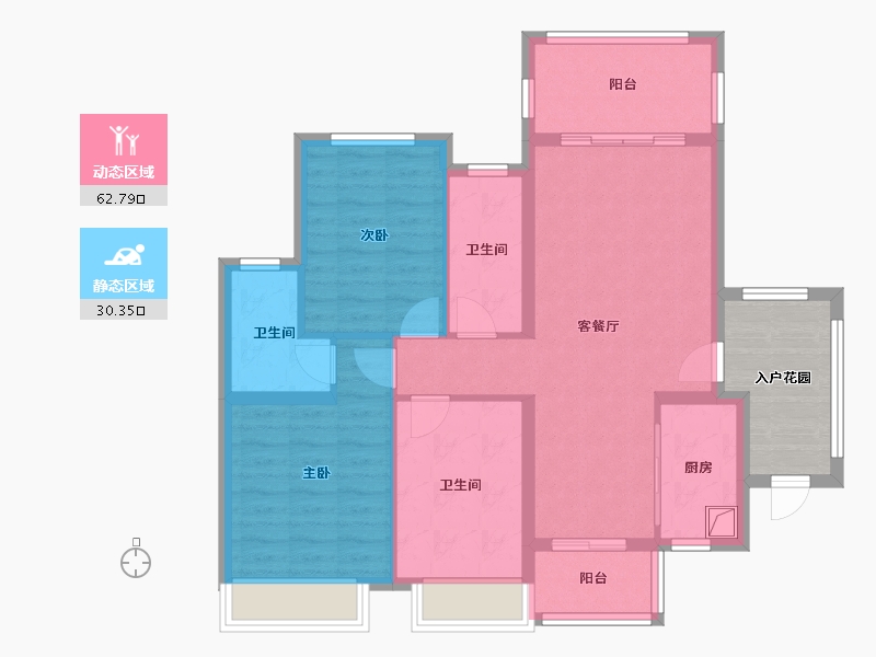 海南省-海口市-金湖壹号-92.14-户型库-动静分区