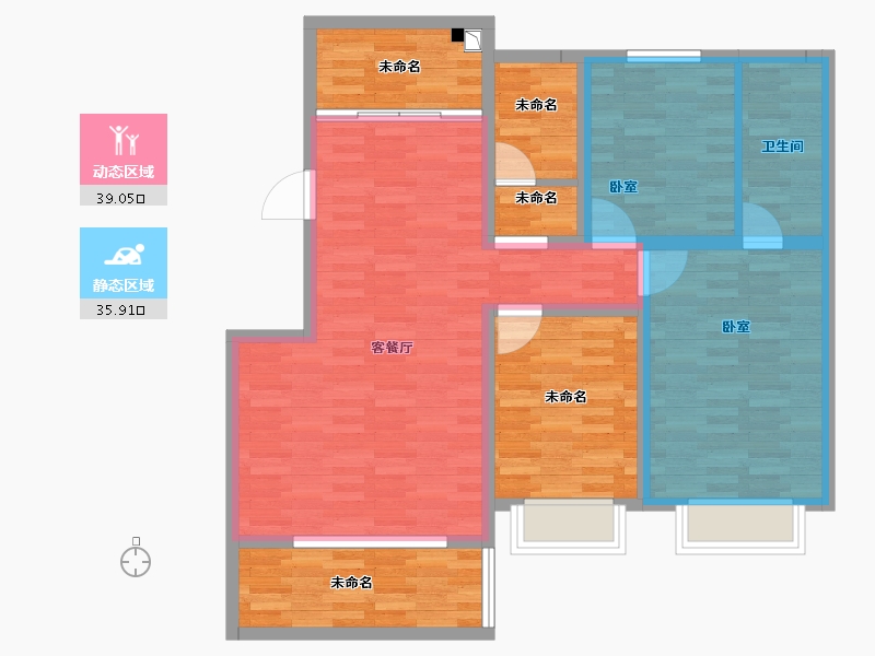 河南省-洛阳市-博泰美庐湾-103.06-户型库-动静分区