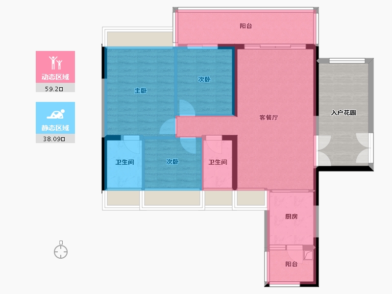 广东省-云浮市-翔顺筠粤豪苑-93.63-户型库-动静分区