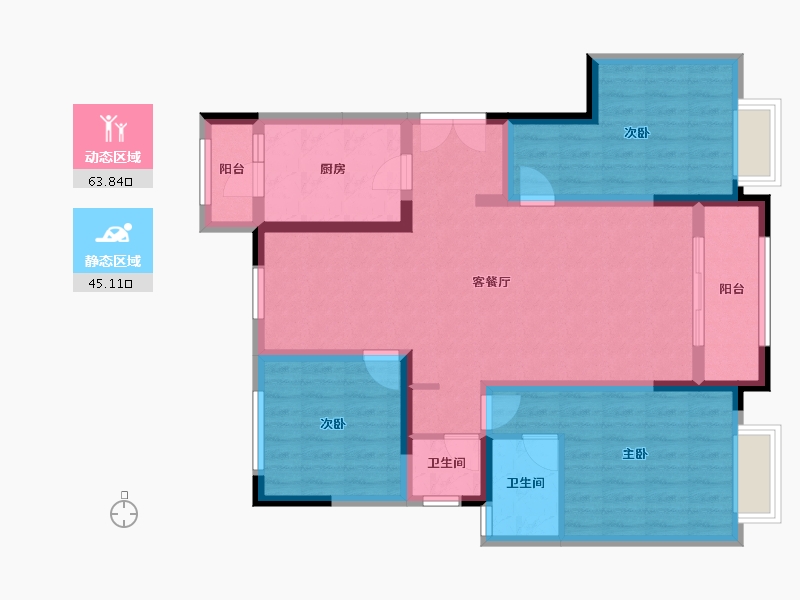 山东省-德州市-中央城二期-107.18-户型库-动静分区