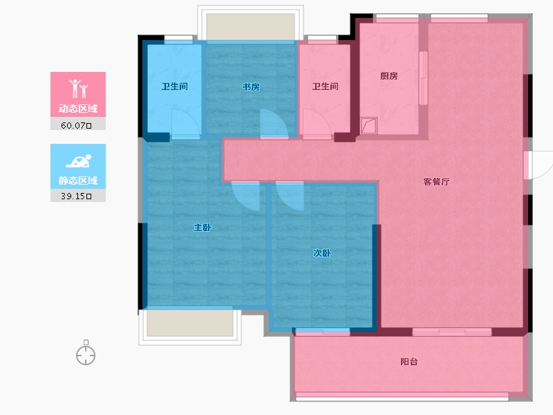 湖北省-荆门市-汉龙一号-100.18-户型库-动静分区