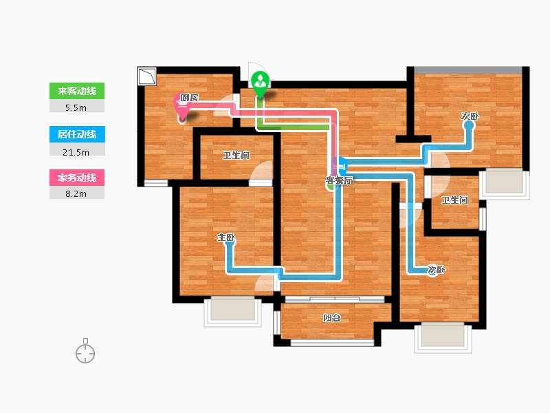 四川省-成都市-金地悦澜道-87.60-户型库-动静线