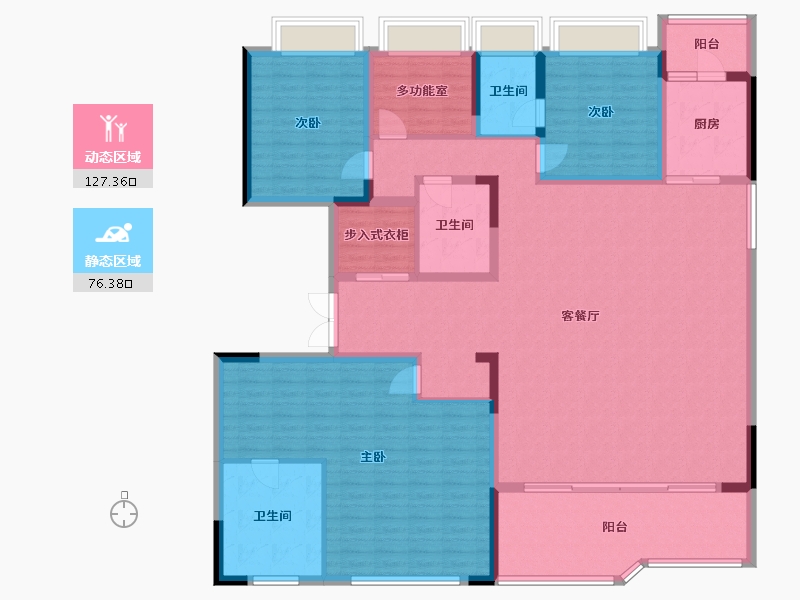 重庆-重庆市-铂悦滨江-180.80-户型库-动静分区