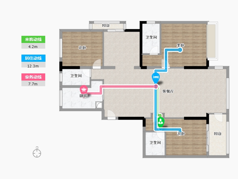 浙江省-台州市-望月府-144.00-户型库-动静线