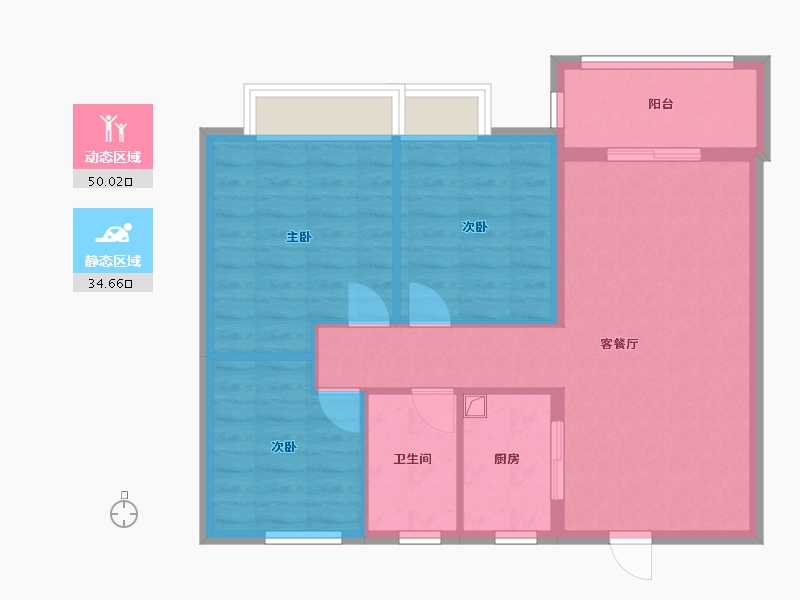 湖北省-武汉市-民康园-73.00-户型库-动静分区