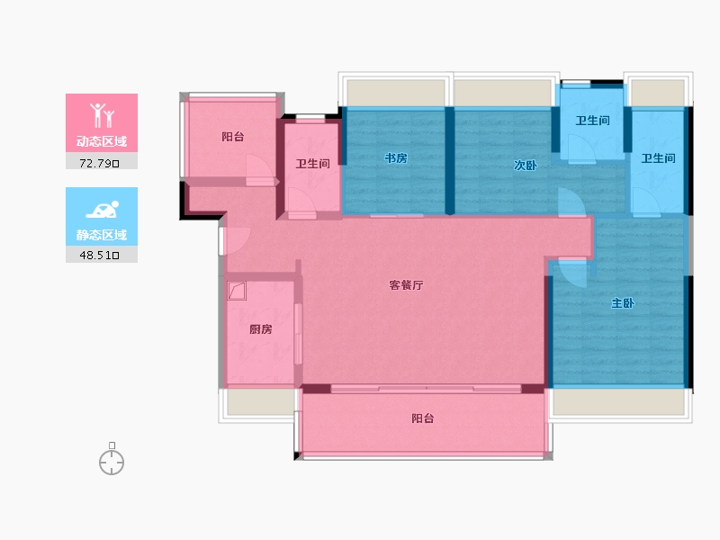 广东省-惠州市-江北蓝光铂汇公馆-108.80-户型库-动静分区