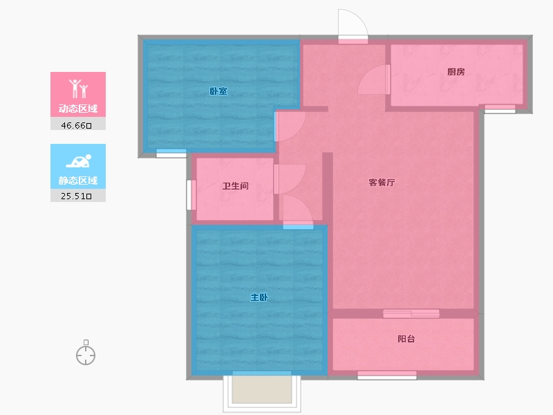 河南省-新乡市-四季城-64.00-户型库-动静分区