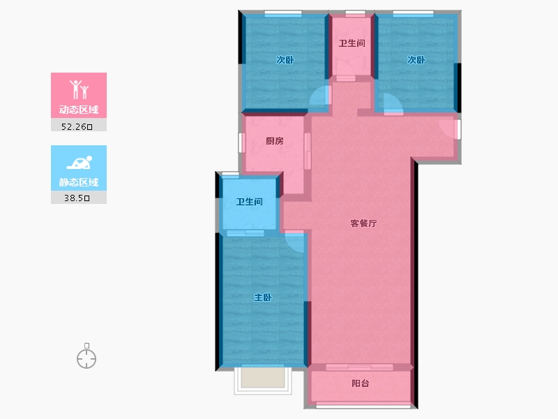 安徽省-阜阳市-吾悦公馆-80.00-户型库-动静分区