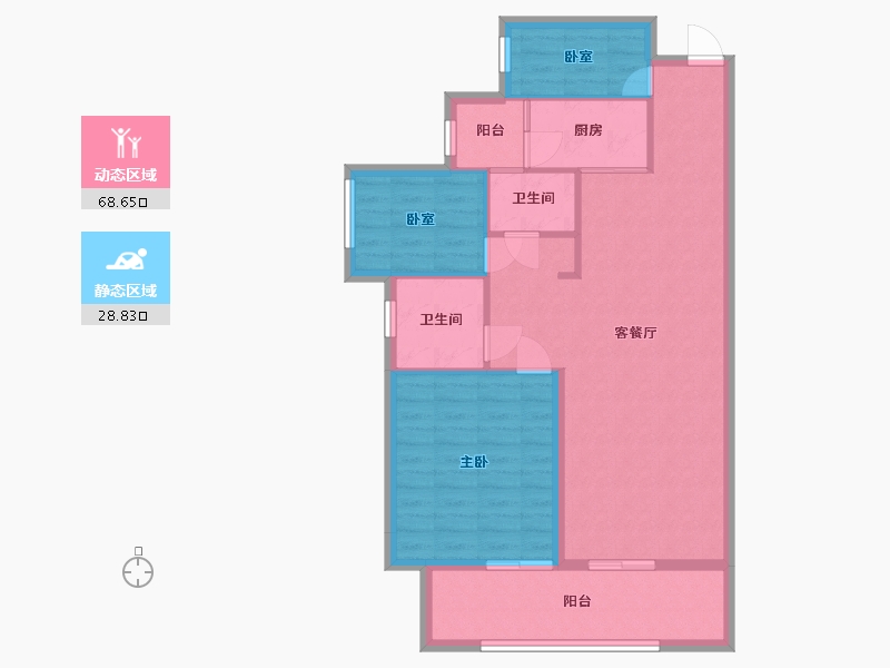 四川省-遂宁市-国盛金桥郡-104.00-户型库-动静分区