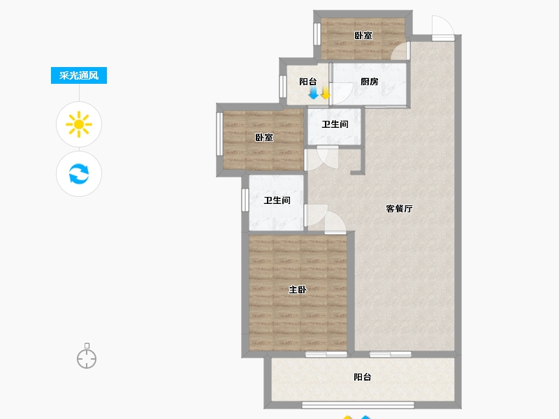 四川省-遂宁市-国盛金桥郡-104.00-户型库-采光通风