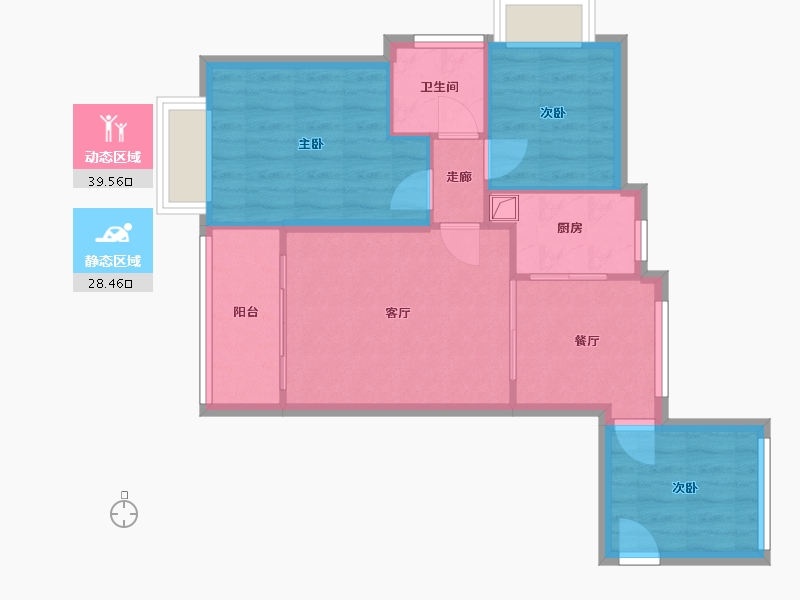 重庆-重庆市-长安锦尚城-65.31-户型库-动静分区