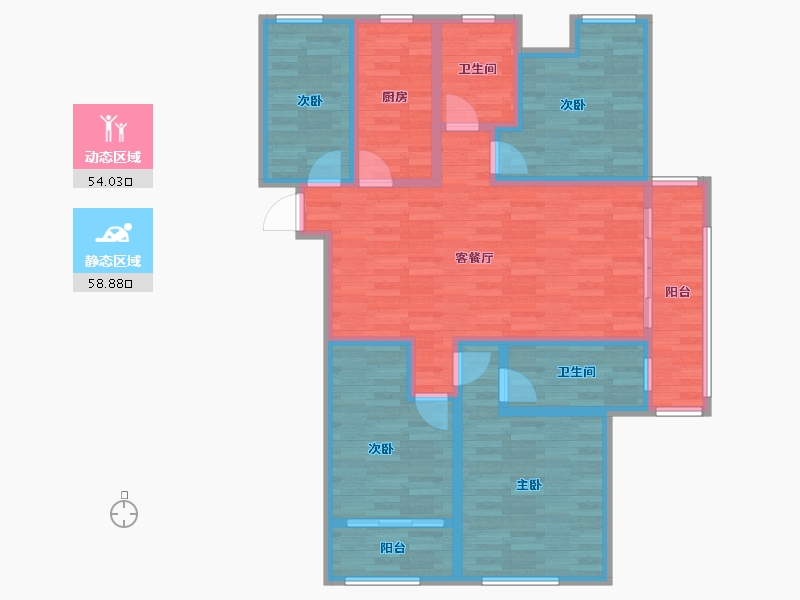 江苏省-无锡市-绿地世纪城四期-101.22-户型库-动静分区