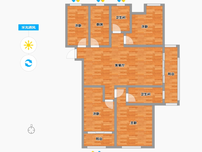 江苏省-无锡市-绿地世纪城四期-101.22-户型库-采光通风