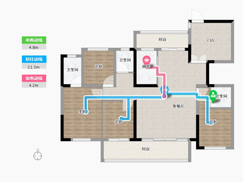 广西壮族自治区-桂林市-华城金尊府-139.09-户型库-动静线