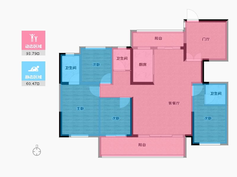 广西壮族自治区-桂林市-华城金尊府-139.09-户型库-动静分区