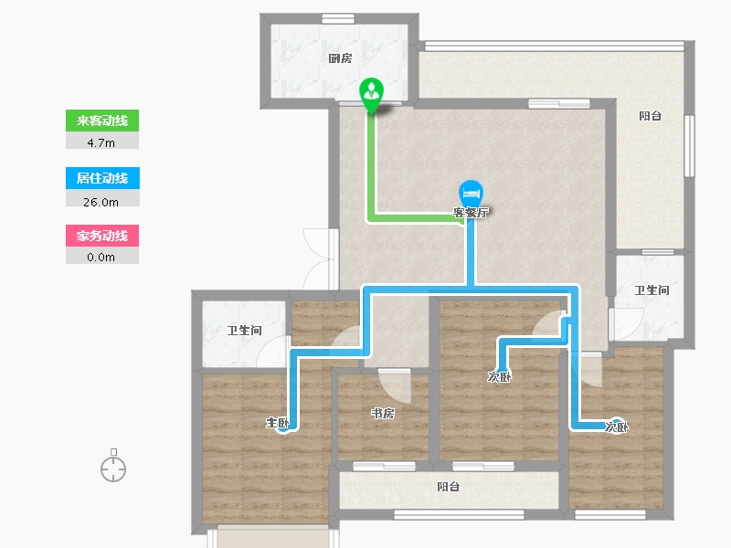 浙江省-杭州市-龙大江景府-111.38-户型库-动静线