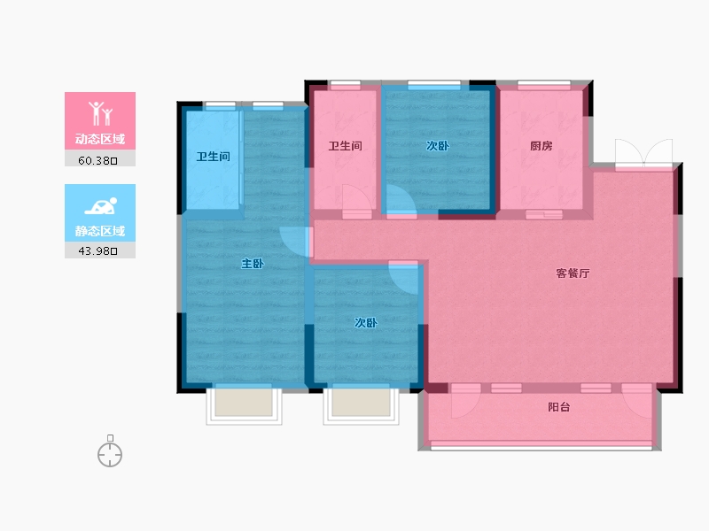 河北省-邢台市-龙门御府-92.41-户型库-动静分区