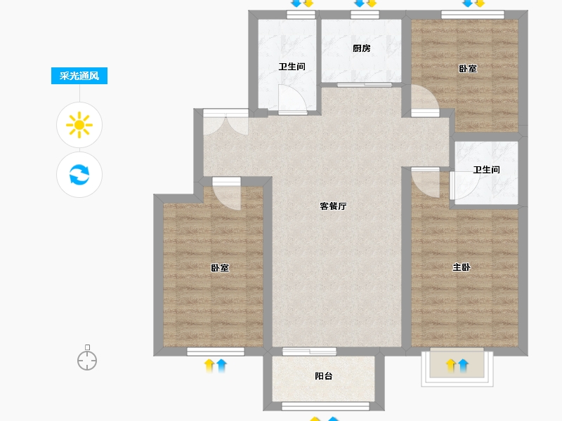 河北省-承德市-盛和居-84.00-户型库-采光通风