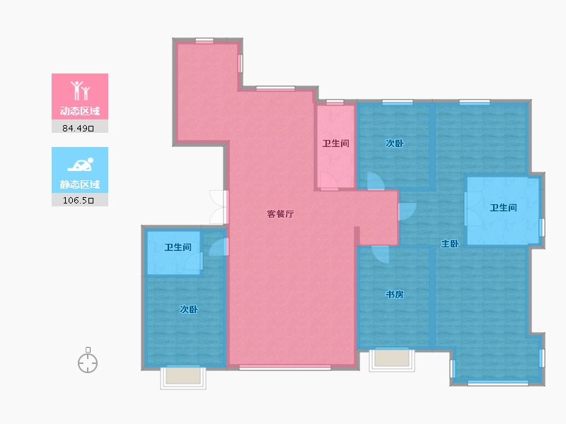 北京-北京市-暗室逢灯-176.00-户型库-动静分区