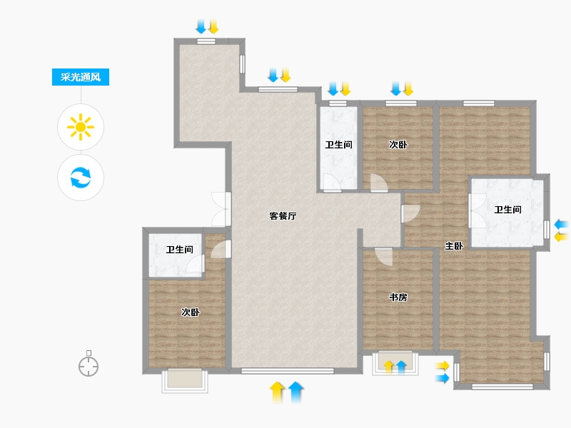 北京-北京市-暗室逢灯-176.00-户型库-采光通风