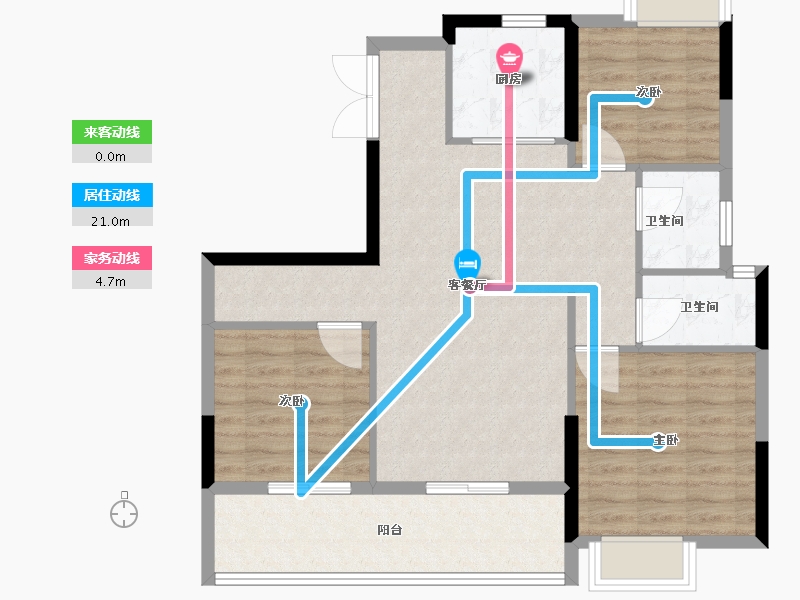 福建省-福州市-榕发江墘云筑-88.00-户型库-动静线