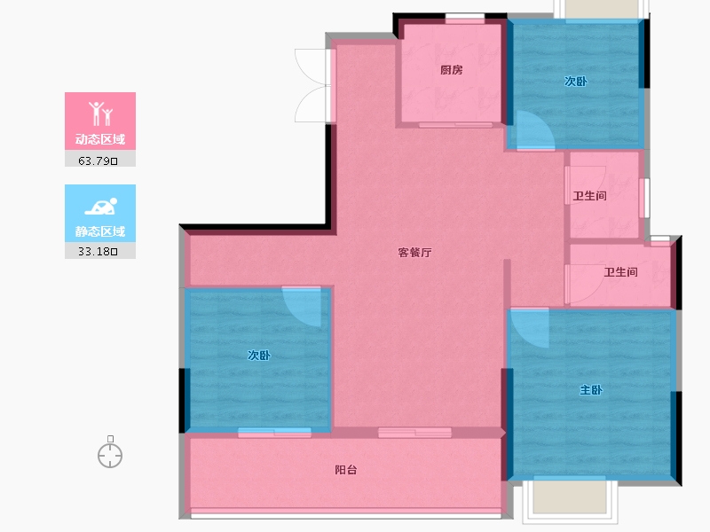 福建省-福州市-榕发江墘云筑-88.00-户型库-动静分区