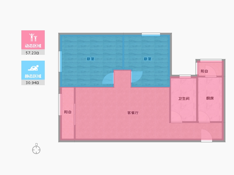 北京-北京市-慈云寺北里-80.55-户型库-动静分区