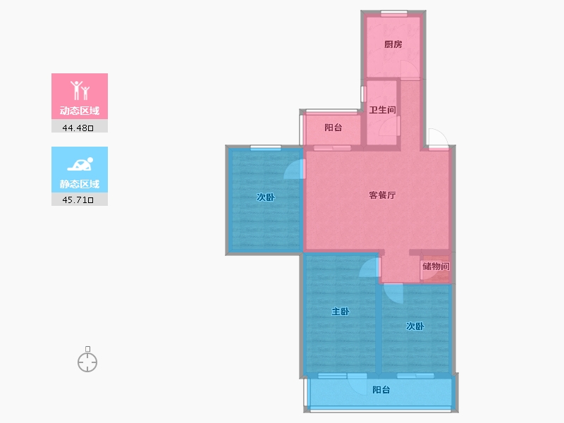 北京-北京市-门头沟区冯村信园小区-80.49-户型库-动静分区