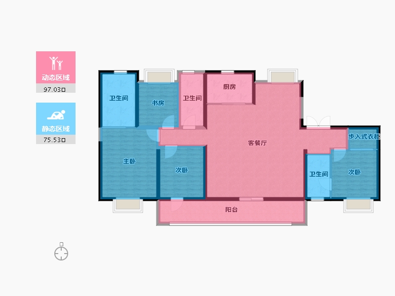 江苏省-南京市-金基璟樾府-156.01-户型库-动静分区