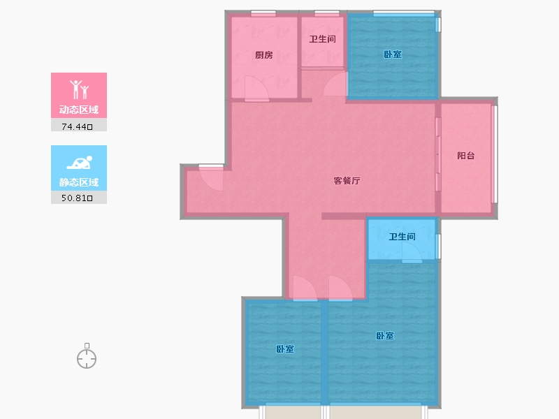 湖南省-长沙市-梅溪正荣府-113.60-户型库-动静分区