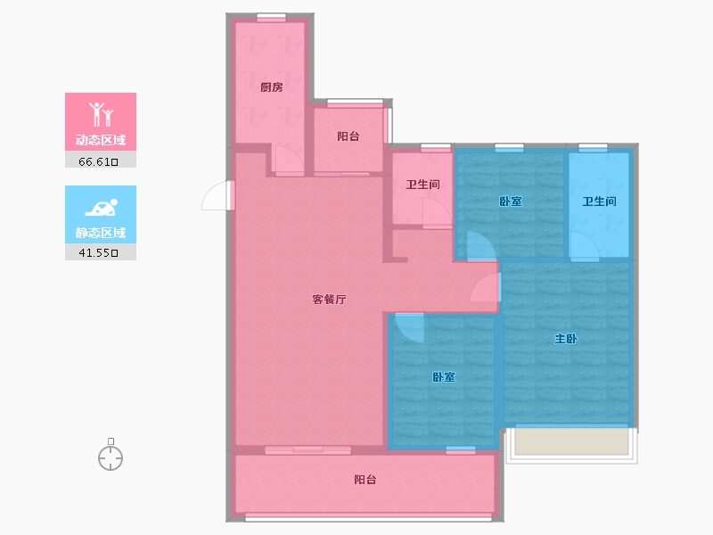 湖北省-荆门市-湖北交投汉津华园-100.15-户型库-动静分区