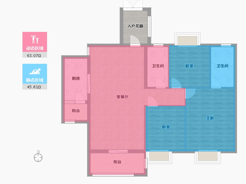 广东省-云浮市-汇景城-96.43-户型库-动静分区