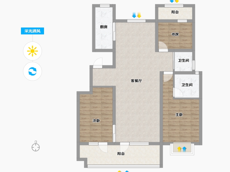 山东省-济宁市-公用瑞马悦府東郡-107.80-户型库-采光通风