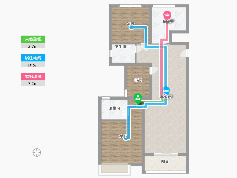 浙江省-嘉兴市-万兴苑-87.13-户型库-动静线