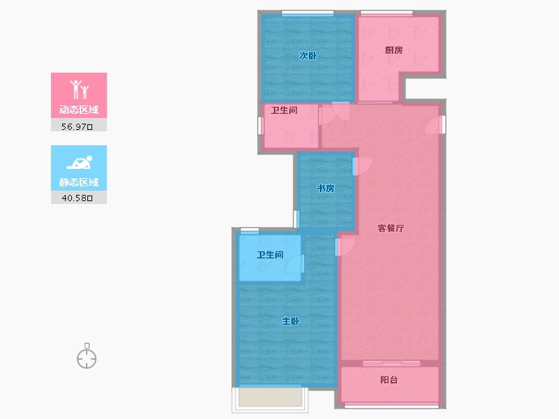 浙江省-嘉兴市-万兴苑-87.13-户型库-动静分区