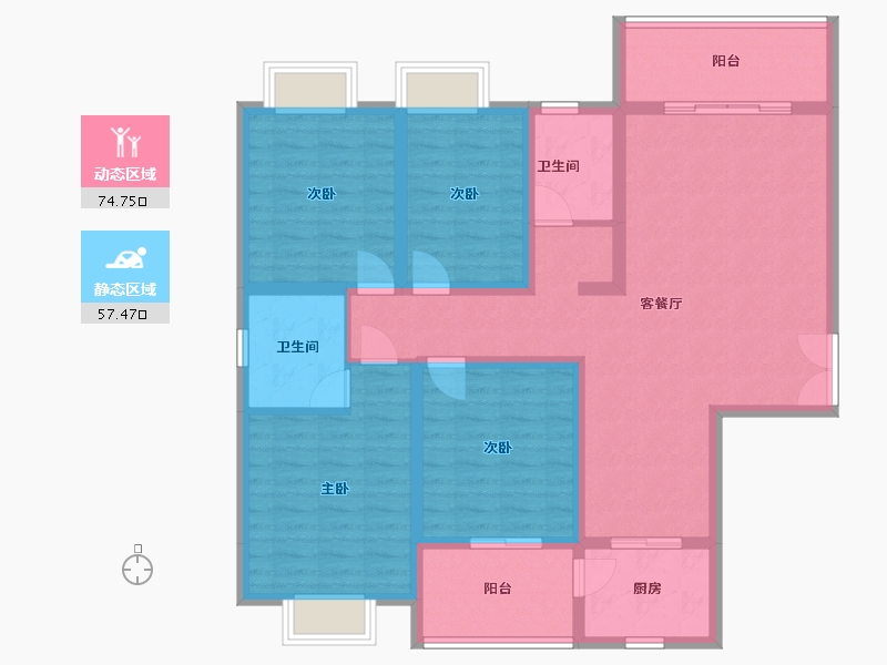 湖南省-衡阳市-五四安置区-125.00-户型库-动静分区