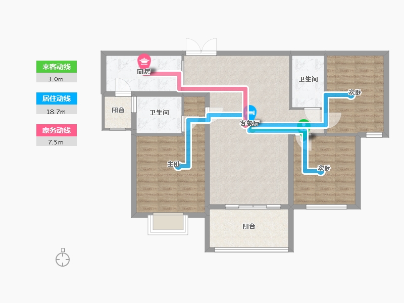 陕西省-商洛市-高新别院-103.20-户型库-动静线