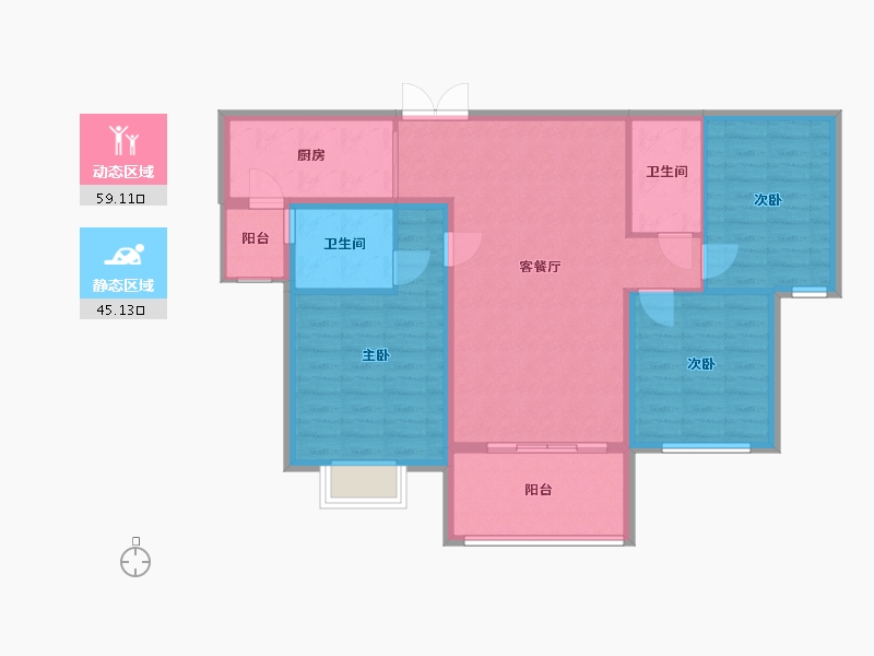 陕西省-商洛市-高新别院-103.20-户型库-动静分区