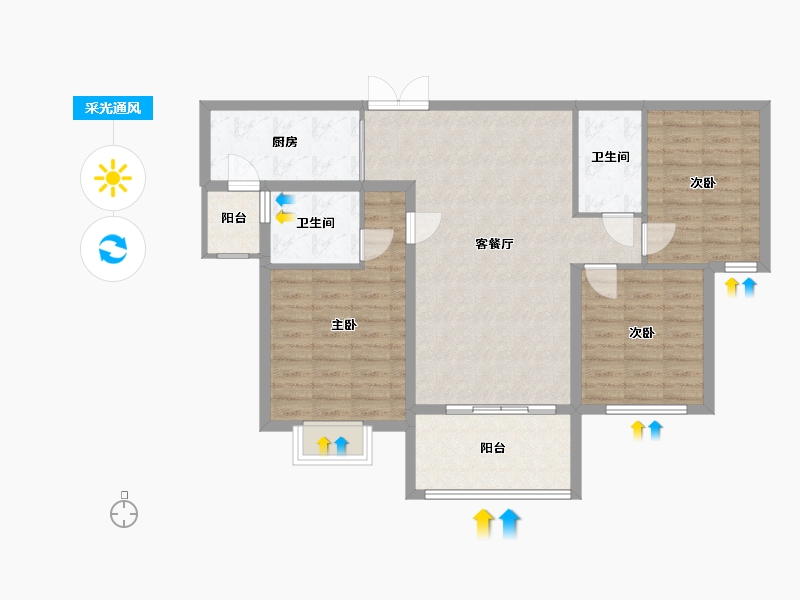 陕西省-商洛市-高新别院-103.20-户型库-采光通风