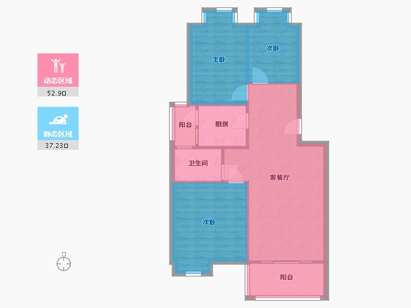 广东省-珠海市-藤翠苑-75.20-户型库-动静分区