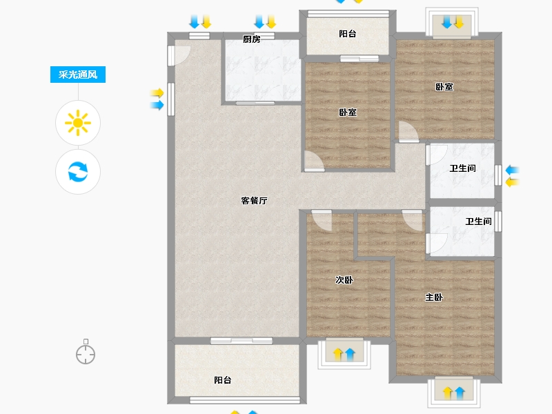 福建省-莆田市-国投景园-120.00-户型库-采光通风