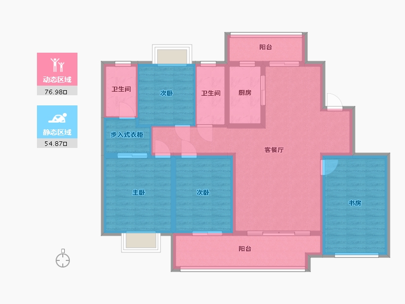 湖南省-岳阳市-友阿悦玺-114.85-户型库-动静分区