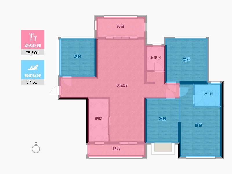 广西壮族自治区-玉林市-玉林云天学府-98.73-户型库-动静分区