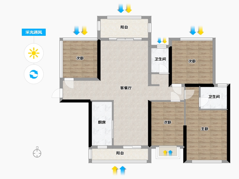 广西壮族自治区-玉林市-玉林云天学府-98.73-户型库-采光通风