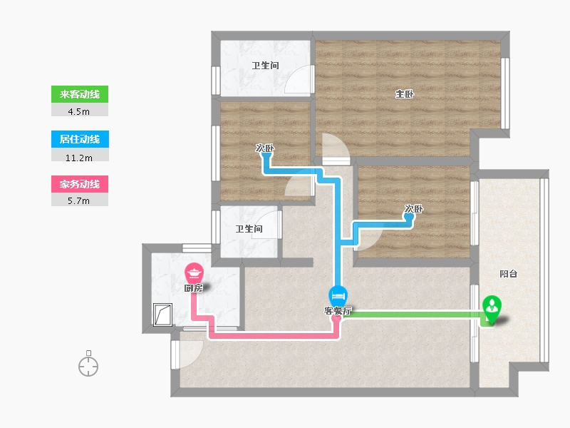 河南省-洛阳市-绿都中梁青云赋-73.60-户型库-动静线