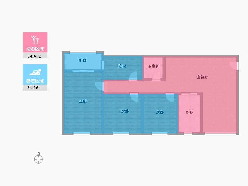 上海-上海市-南江公寓-100.78-户型库-动静分区