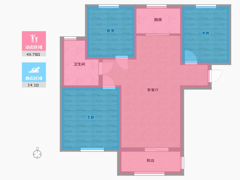 陕西省-宝鸡市-铂悦府-95.00-户型库-动静分区